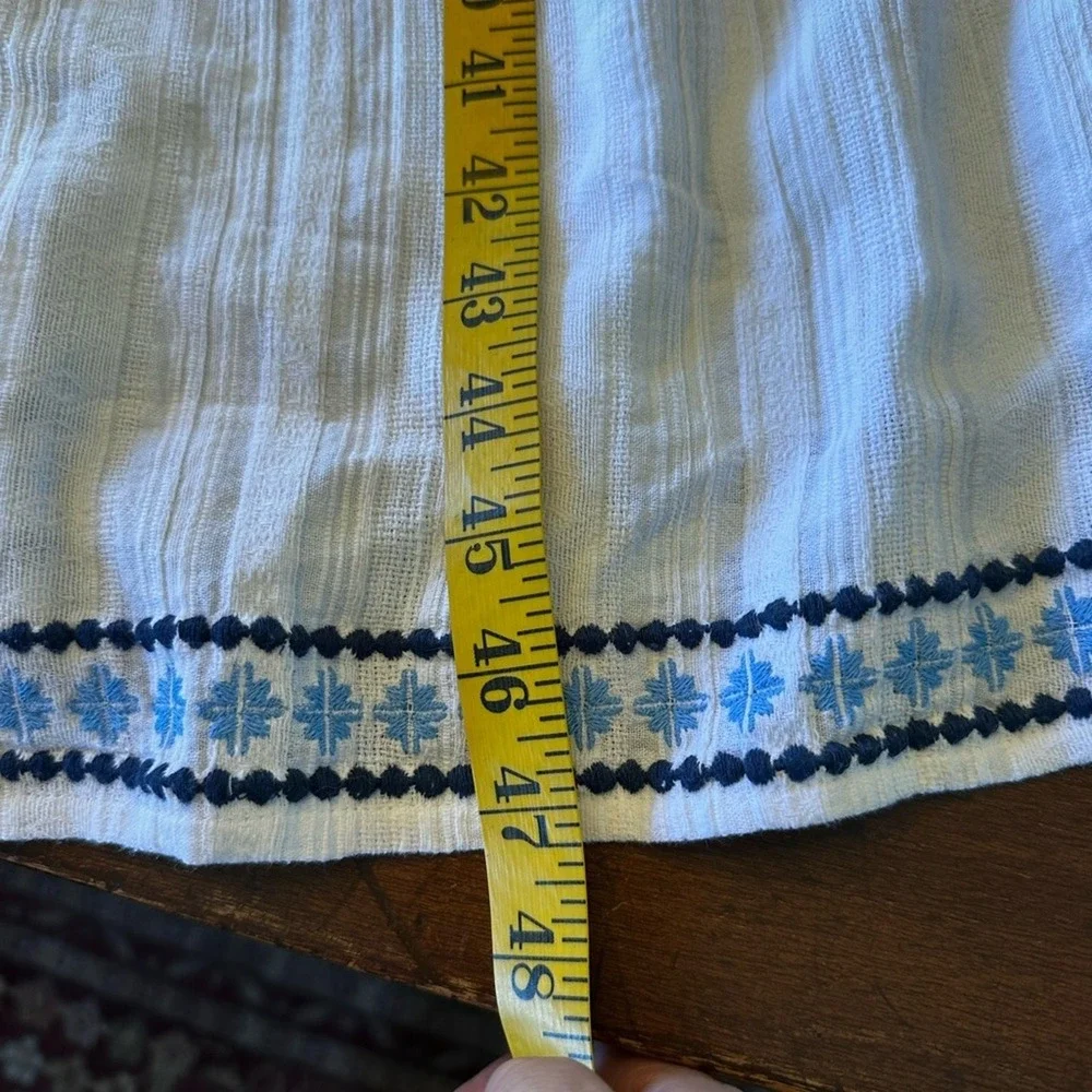 Tommy Bahama NWT Size LGE  Mykonos White &‎ Blue Embroidered  tiered midi Dress - Picture 15 of 16